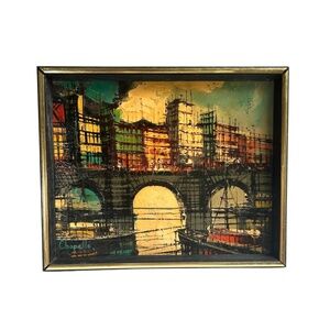 Remi Chapelle Original Oil on Canvas Painting French Canal